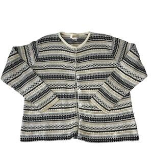 Vintage Fair Isle Nordic Scandigirl Cardigan Cottagecore Grandma Granolagirl L